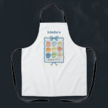 Fruit of the Spirit blue Apron<br><div class="desc">White Apron with beautiful blue gingham pattern with coffee cups naming the fruit of the Spirit. Great reminder while you sip on your coffee and prepare your meals. Fun to have on hand to protect your clothes or, give as a gift for a birthday or house warming customize with cook's...</div>