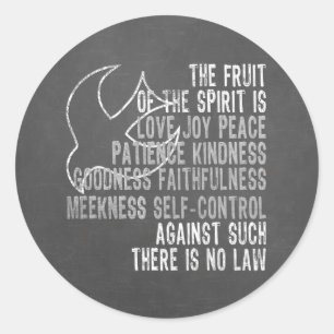 Fruit of the Spirit Chalkboard Look with Dove Classic Round Sticker