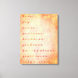 Fruit of the Spirit Christian in Tangerine Canvas Print