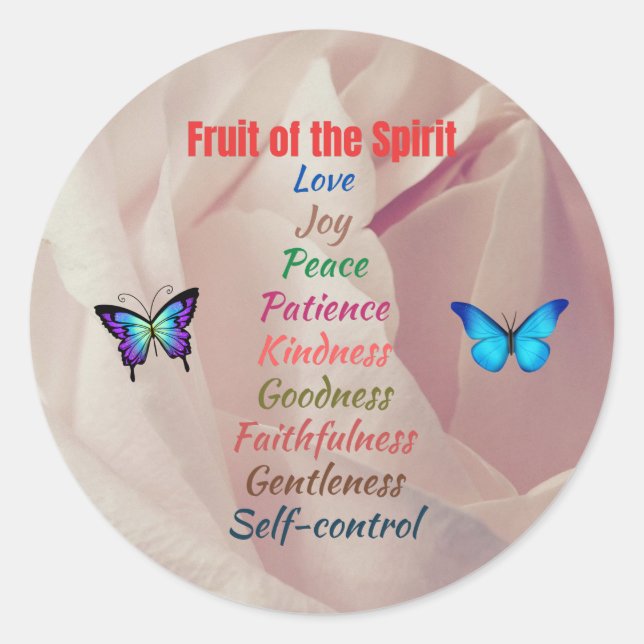 Fruit of the Spirit Classic Round Sticker (Front)