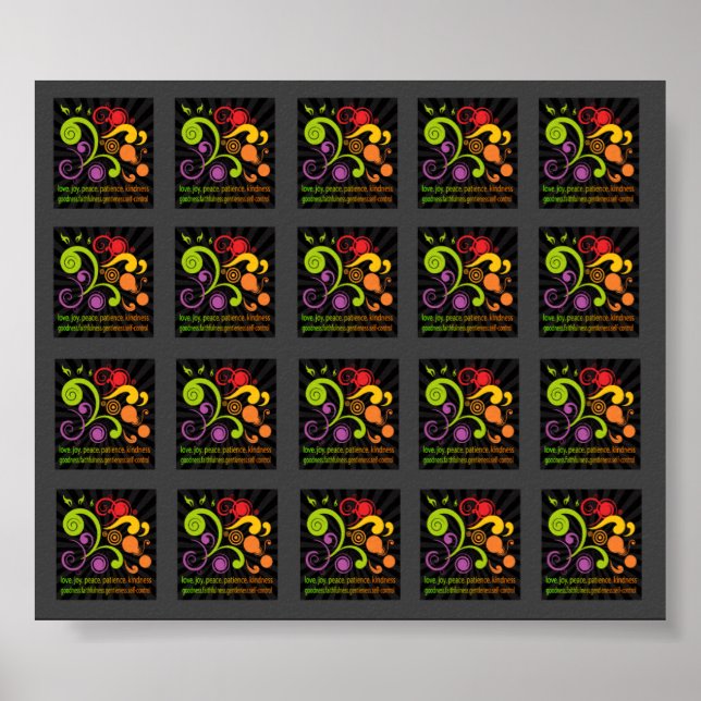 Fruit of the Spirit Decoupage Collage Tile Sheet Poster (Front)
