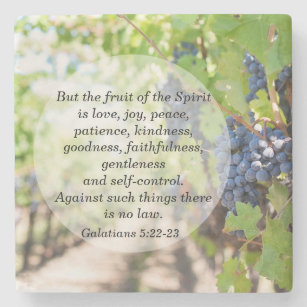 Fruit of the Spirit Galatians 5:22-23 Marble Stone Coaster