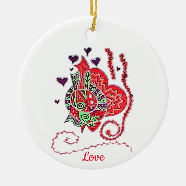 Fruit of the Spirit is..."Love" Ornament (Front)