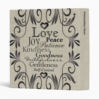 Fruit of the Spirit Linen Look Personalized Recipe Binder