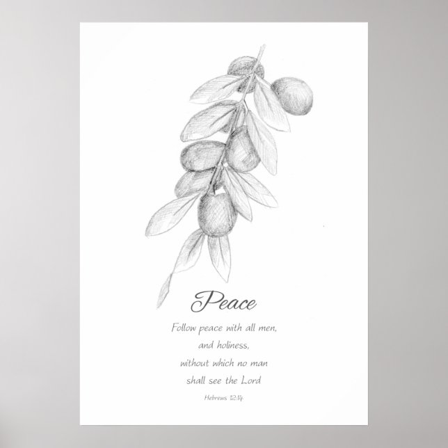 Fruit of the Spirit Peace Olive Branch Scripture Poster (Front)