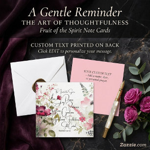 Fruit of the Spirit pink floral Card