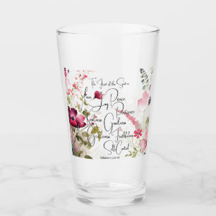 Fruit of the Spirit pink floral Glass