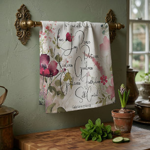 Fruit of the Spirit pink floral Kitchen Towel