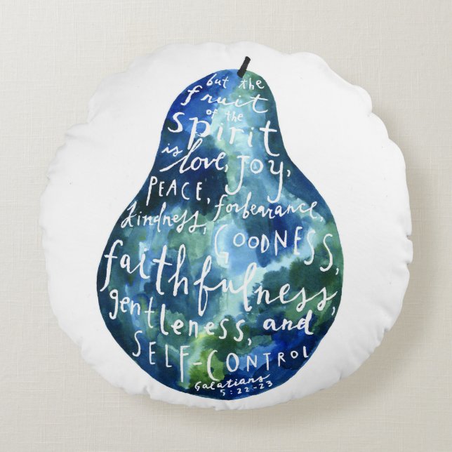 Fruit of the Spirit Round Pillow (Front)