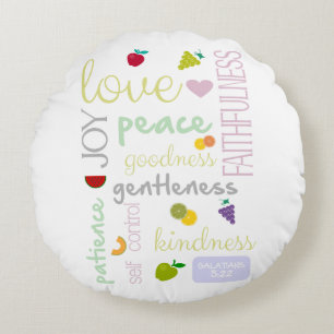 fruit of the spirit round pillow