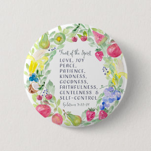 Fruit Of the Spirit Watercolor Artwork 2 Inch Round Button