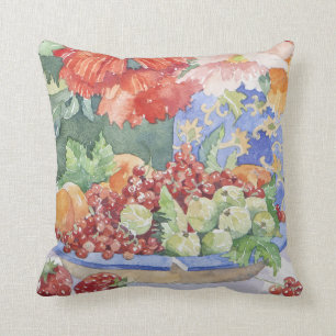 Fruit on a plate 2014 throw pillow
