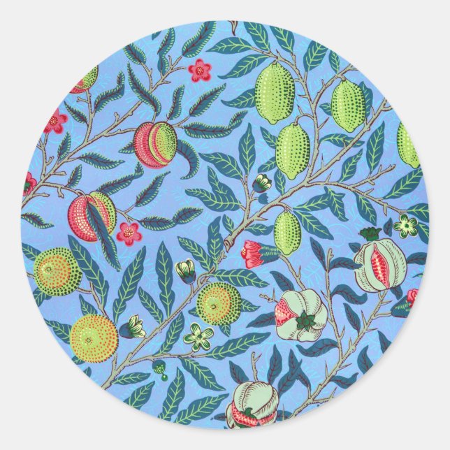 Fruit or Pomegranate by William Morris  Classic Round Sticker (Front)