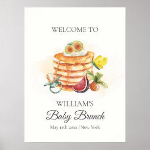 Fruit Pancake Pacifier Brunch Baby Shower Welcome Poster