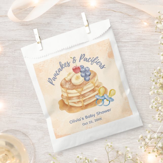 Fruit Pancakes & Pacifiers Gingham Baby Shower  Favour Bag (Clipped)