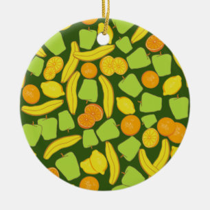 Fruit Pattern Ceramic Ornament