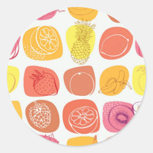 Fruit pattern classic round sticker