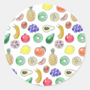 Fruit pattern classic round sticker