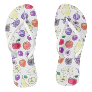 Fruit pattern flip flops