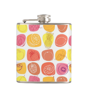 Fruit pattern hip flask