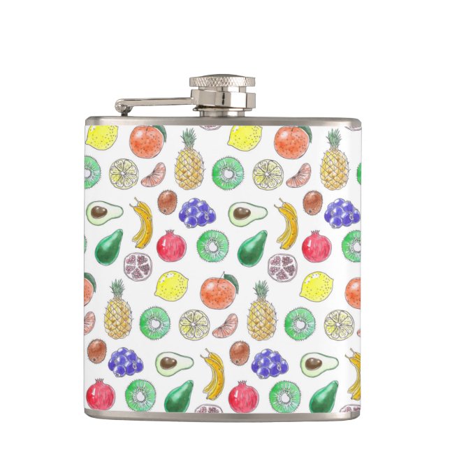 Fruit pattern hip flask (Front)