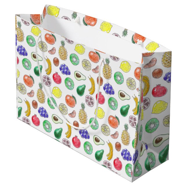 Fruit pattern large gift bag (Back Angled)
