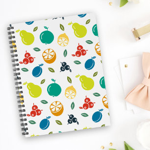 Fruit Pattern, Plum, Orange, Lemon, Pear, Apple Planner