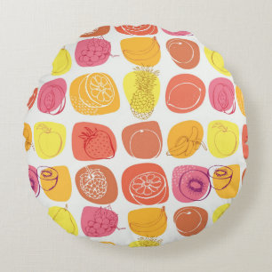 Fruit pattern round pillow