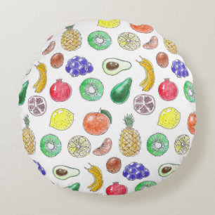 Fruit pattern round pillow