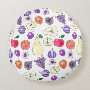 Fruit pattern round pillow