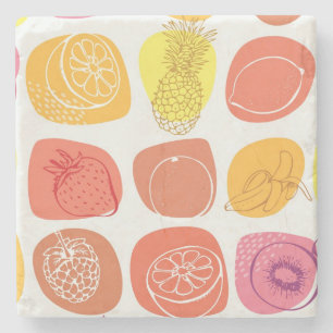 Fruit pattern stone coaster