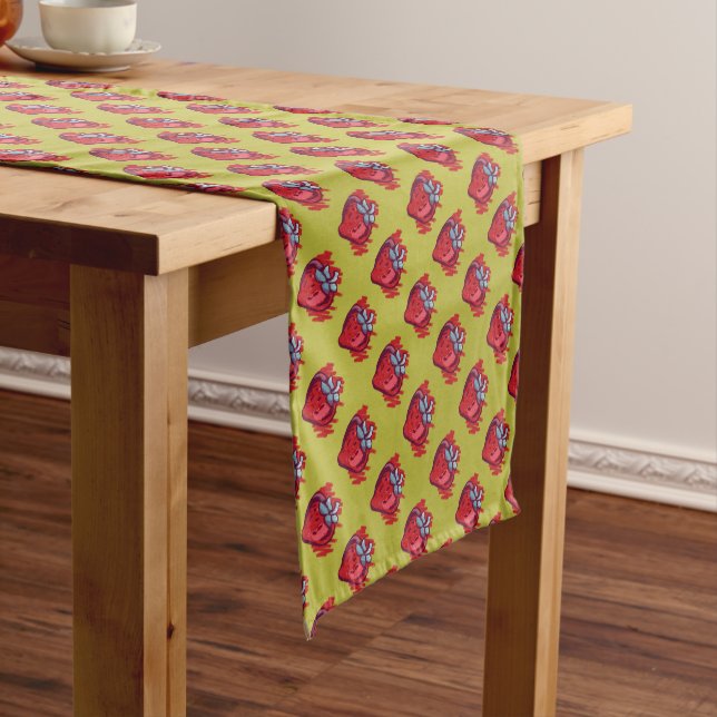 Fruit Pattern Strawberries on gold Party Stuff Short Table Runner (In Situ)