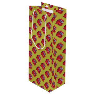 Fruit Pattern Strawberries on gold Party Stuff Wine Gift Bag