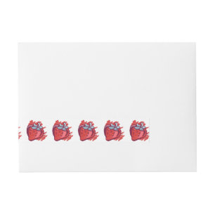 Fruit Pattern Strawberries on gold Party Stuff Wraparound Address Label