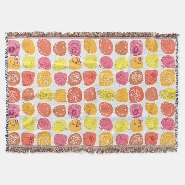 Fruit pattern throw blanket (Front)