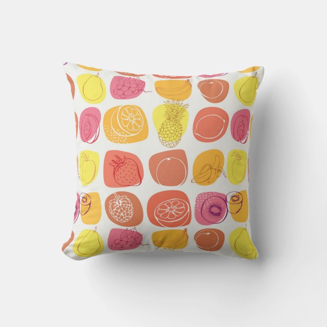 Fruit pattern throw pillow (Front)