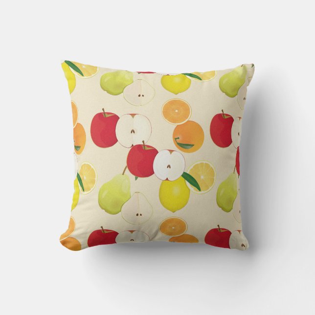 Fruit Pattern Throw Pillow (Front)