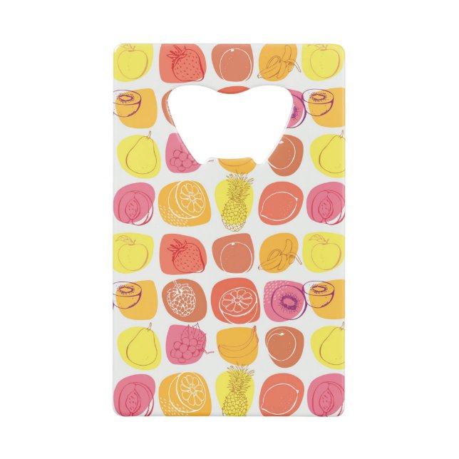 Fruit pattern wallet bottle opener (Front)