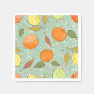 Fruit pattern with lemons, oranges napkin