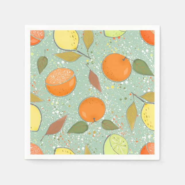 Fruit pattern with lemons, oranges napkin (Front)