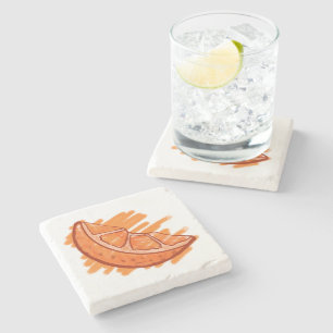 Fruit Patterns Blood Orange Stone Coaster