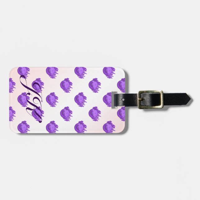 Fruit Patterns Blueberries and Cream Luggage Tag (Front Horizontal)