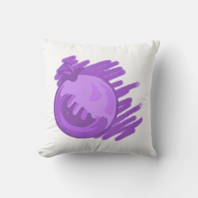 Fruit Patterns Blueberries and Cream Throw Pillow (Front)