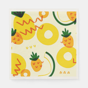 Fruit patterns: Pineapple, orange, and lemon Napkin