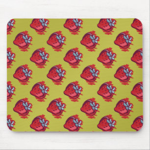 Fruit Patterns Strawberries on gold Electrinics Mouse Pad