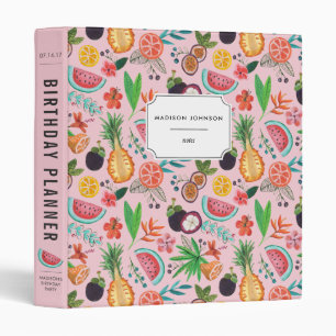 Fruit pink summer tropical drawing binder