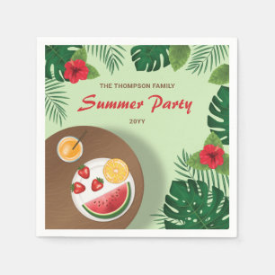 Fruit Plate Green Garden Summer Picnic Party Napkin