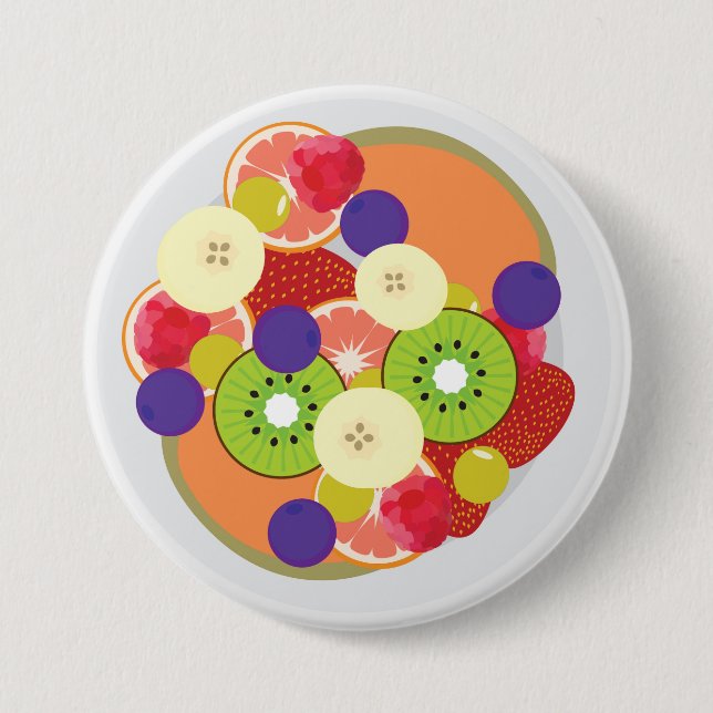 Fruit Salad 3 Inch Round Button (Front)