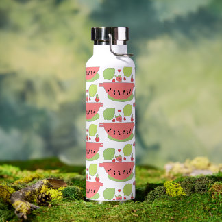 Fruit Salad Bowl Watermelon Strawberries Water Bottle