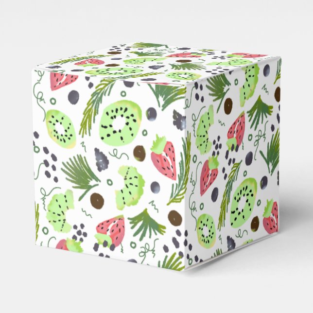 Fruit Salad Kiwi Strawberries Grape Greenery Candy Favor Box (Front Side)